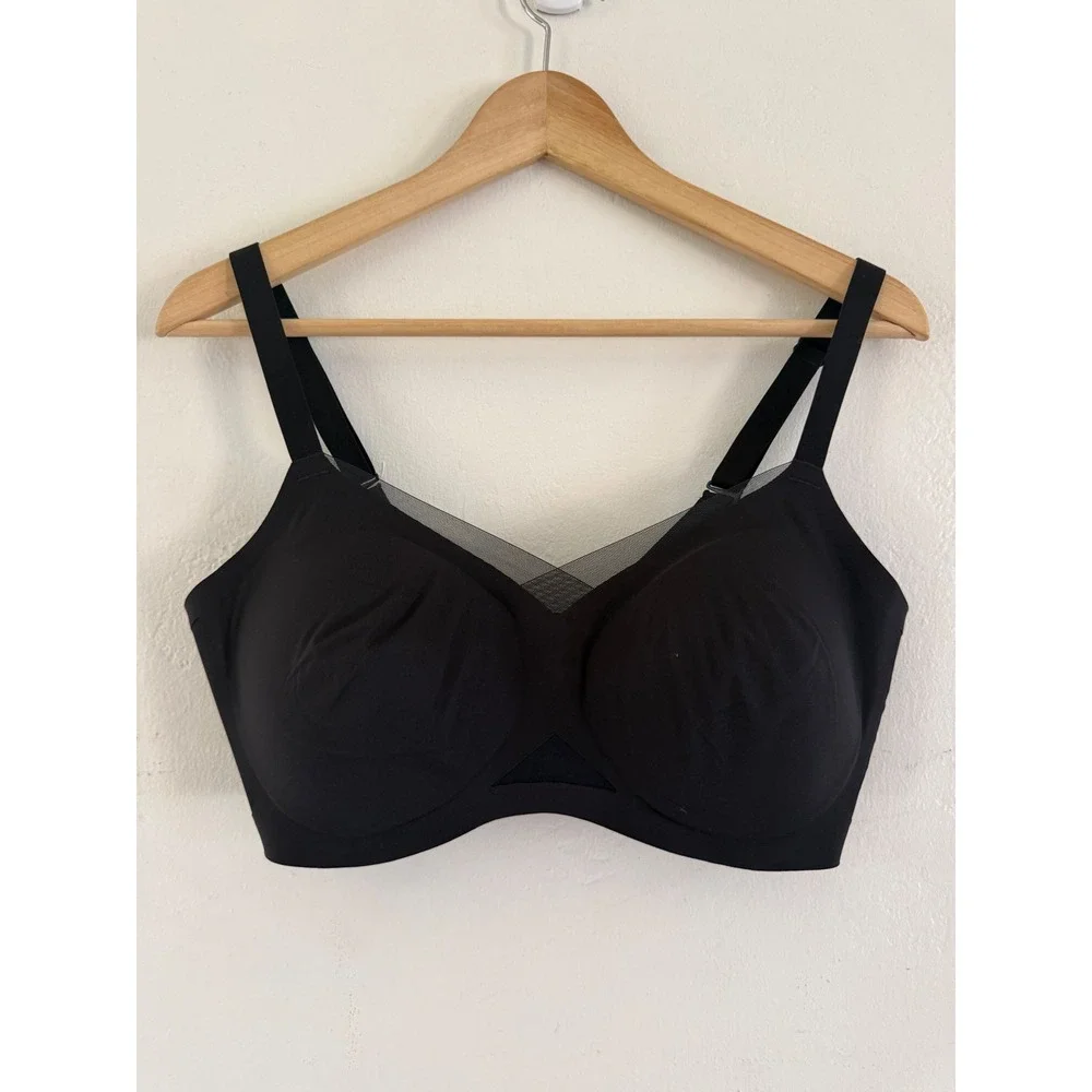 Honeylove Crossover Bra Set of 2 Black Wire Free Support 36D/DD